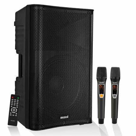 5 CORE Active PA Speaker 12 Inch 1500W PMPO Powered Karaoke DJ Party Speakers-, 2PK ACTIVE DJ 12 2-MIC